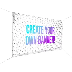 Outdoor Scrim Banner Custom Printing Advertising Promotion PVC Vinyl Mesh Banner with Grommets and Hem