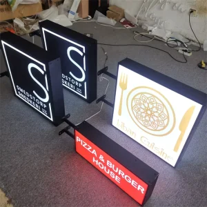 Outdoor Single Side Rectangular Frame Box Letter Sign Illuminated LED Acrylic Light Box Signs
