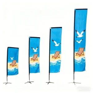 Outdoor Square Flag Pennant for Open House Promotion Advertising Flying Banner Nylon Cloth Fiberglass Bali Bow Beach Style