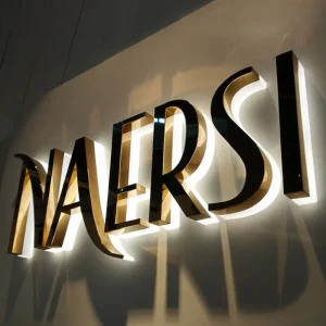 Outdoor Stainless Steel LED Backlit Waterproof Customizable Mini Luminous Advertising Letter Sign 6000K Daylight Dimmable