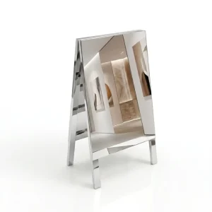Outdoor Street Floor Stand a Frame Sign Advertising Display Store Entrance Mirrored Stainless Steel A-frame Sandwich Board