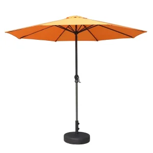 Outdoor Sunshade Advertising Umbrella Hand Cranked Center Pole Modern Design Iron & Steel for Courtyard Beach Camping Stall Use