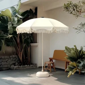 Outdoor Tassel Parasol Sun Umbrella for Beach Garden Courtyard Street Vending Photo Taking Advertising Lightweight