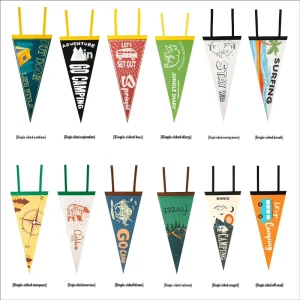 Outdoor Tent Flags Campsite Flags Canopy Flags One sided Camping Canvas and Felt Triangular Campsite Flags