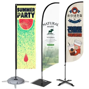 Outdoor Thermal Transfer Printing Polyester Feather Flag And Beach Flag For Advertising Exhibition Events