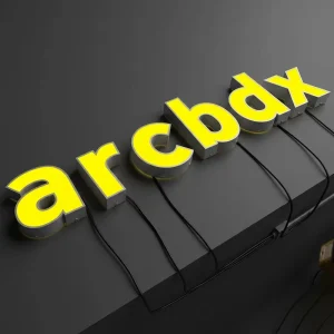 Outdoor Wall Logo LED Channel Letters Company Signage LED 3D Lemon Yellow Letter Illuminated Sign LED Letter Board for Shop Sign