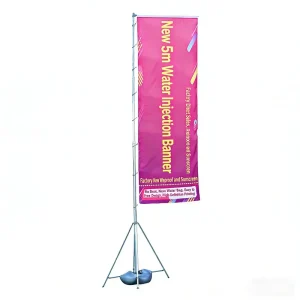 Outdoor Water Injection Pennant Flag Durable Water Filled Base Custom Printed Polyester for Marketing Activities Trade Shows