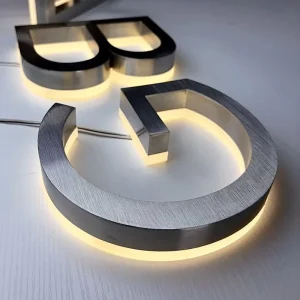 Outdoor Waterproof Custom Metal Letters 3D Brushed Stainless Steel Logo Sign Stainless Steel Sign Metal Lettering Sign