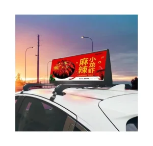 Outdoor Waterproof LED Display Screen 4G Taxi Roof Sign Full Color Spliced Installation