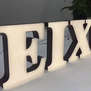 Outdoor Waterproof LED Front Light Acrylic Letters Custom Business Shop Name Sign Wall Hanging Illuminated Storefront Logo Sign