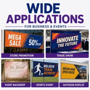 Outdoor Windproof Eco friendly Waterproof Large Custom Size PVC Flex Vinyl Banner for Advertising and Building Wraps