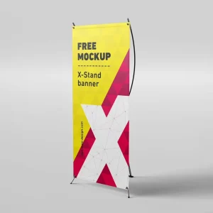 Outdoor X Banner Stand with Polyester Banners Wind Resistant for Street Promotions