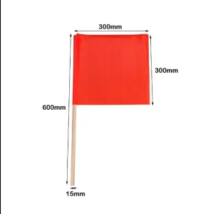 Overweight Oversize Warning Safety Flag Wood Staff Orange Mesh Heavy Duty Mining Flag Polyester Fabric Traffic Safety Flag