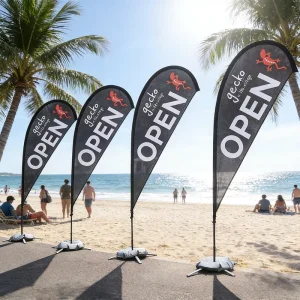P-type Beach Flag Custom Beach Flags Outdoor Feather Flags Teardrop Advertising Road Flag Square Flag With Pole Flag for Outdoor