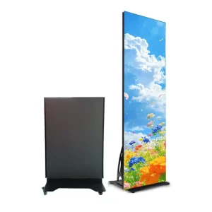 P1.25 Foldable LED Poster Display Full Color WiFi Indoor Outdoor Digital Signage for Airport Elevator Retail Stores