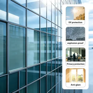 PET Blue Silver Window Film Infrared Ray Blocking Heat Insulation UV Building Glass Film