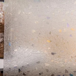 PF2410464 Static Adhesive Free Frosted Glass Film Office 3D Laser Rainbow Stone Transparent Opaque Stickers