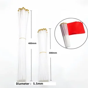 PP Flagpole Tube with End Cap Durable Lightweight Polypropylene Plastic Tubing Plastic Rod Mast for Flag Display