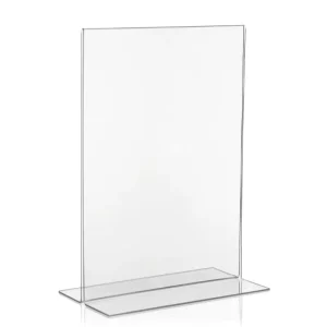 PS Double Sided Display Stand Vertical Table Sign Transparent A4 A5 A3 Price Menu Advertising Sign Holder T Shaped Photo Frame