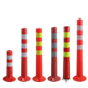 PU Rubber Anti collision Elastic Warning Posts Reflective Traffic Crossing Signs Lane Dividers Roadblocks