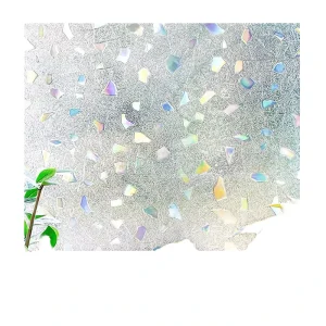 PVC 2 Mil Embossed Not Self-Adhesive Modern Design Window Film Rainbow Decorative Privacy Stained Glass Vinyl Static Cling