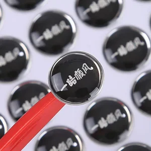 PVC Crystal Coated Self Adhesive Resin Poured Car Logo Sticker Temperature Resistance Transparent Crystal Coated Label Optional
