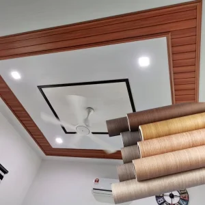 PVC Lamination Films 215mm Width PVC Ceiling Film for PVC Ceiling Decorative Roll Shape