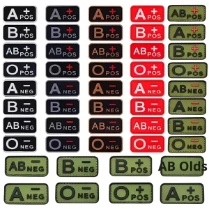 PVC Luminous Blood Type Badge Armband A+ B+ AB+ O+ for Morale Patch Rectangle Garment Accessories Soft Rubber