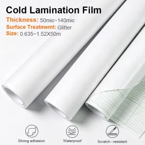 PVC Soft Glossy Flash Shining Glitter Cold Laminating Film Roll Removable Adhesive Waterproof for Photo Frame Cover Decor
