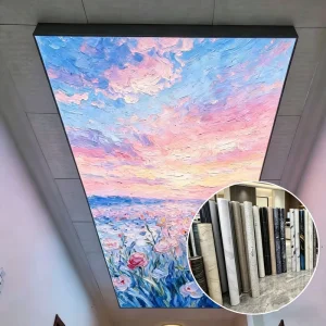 PVC Stretch Ceiling Film Membrane Rolls Decorate Ceiling Film For Interior Wall Decoration