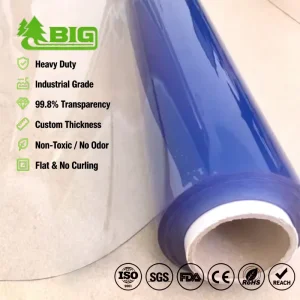 PVC Transparent Flexible Plastic Sheet Soft 2mm 0.05mm Thin Super Clear PVC Film in Roll