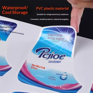 PVC Transparent High Adhesive High Permeable QR Code Advertising Sticker CMYK Color Offset Printed Rectangle Food Use