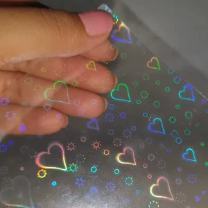 PVC White Backing Paper Waterproof Glossy Self Adhesive Holographic Cold Lamination Film