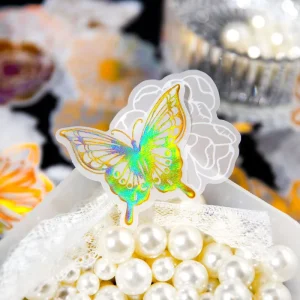 Pack of 20 Gold Foil Flower Stickers Golden Garden Series DIY Notebook Decorative Material 6 Styles Available