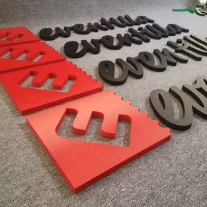 Painted Black Orange Color 3D Alphabet Letters Custom PVC Plastic Letters
