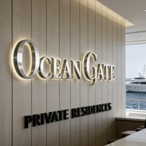 Painted Stainless Steel Channel Letters Illuminated Business Logo Sign Outdoor Stainless Steel Backlit Signage
