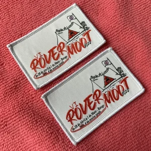 Paper Backing Garment Woven Badge Ultrasonic Cutting Armband Clothing Emblems for Uniform