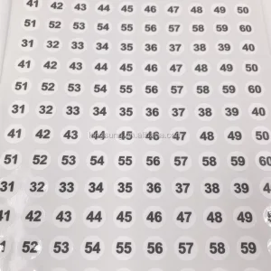 Paper Small Round Number Label Sticker