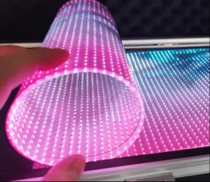 Paper Thin Feather Light Indoor Adhesive Transparent Flexible LED Film Crystal Screen Display Soft Panel LED Film Screen