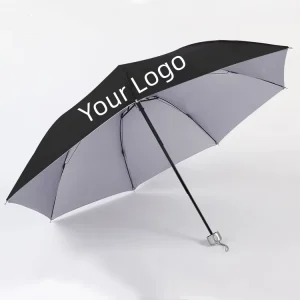 Paraguas Silver Layer Compact Collapsible Fold Umbrella Business Gifts Promotional Customized Rain Umbrella