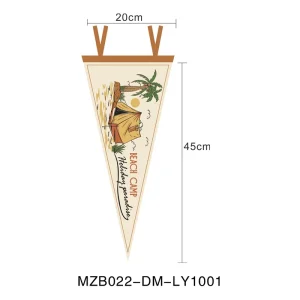 Patterned Felt Outdoor Triangular Flags Felt Banners Straps and Wind Ropes for Use in Camping Decorations