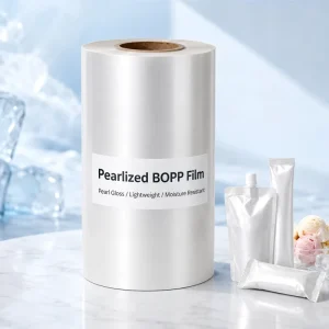 Pearlized BOPP Film Cream White Luster 22mic for Wine Box Mooncake Gift Wrapping Festival Packaging OEM