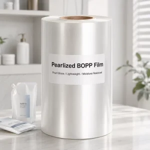 Pearlized BOPP Film Frosted Pearl Finish 18mic for Boutique Shopping Bag Label Tag Luxury Packaging OEM Custom