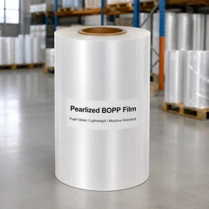 Pearlized BOPP Film Iridescent White 18mic for Premium Perfume Box Wrapping Lamination Pearl Effect OEM Custom