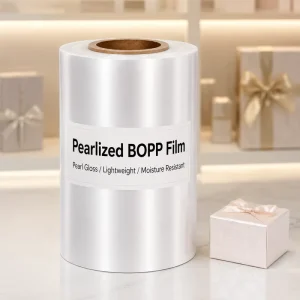 Pearlized BOPP Film Metallic Pearl Luster 22mic for Greeting Card Invitation Premium Stationery OEM Custom Width