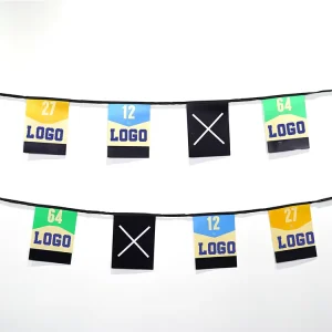 Pennants String Flag Hot Selling for Trade Show Exhibition Custom Logo Polyester Fabric Free Design Available