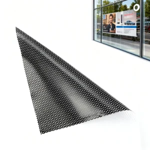 Perforated Glossy One Way Vision PVC Window Film Vinyl Sticker for Bus Train Car Outdoor Advertising Glass Decal