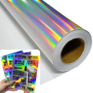 Permanent PVC Self Adhesive Laser Stickers Holographic Vinyl Glossy Hologram Vinyl Roll For Cutting Plotter