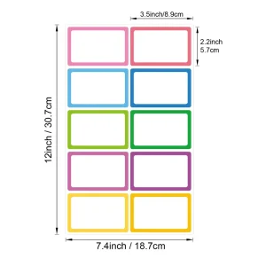 Personalised Classification Stickers Self adhesive Stickers Name Label Stickers Colorful Border Writeable Waterproof Label Sheet