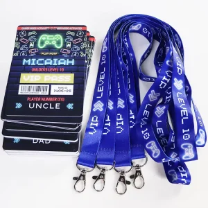 Personalised Custom Printable Polyester Exhibition ID VIP Pass Name Tag Badge Card Event Badge Lanyard Hook Eco friendly